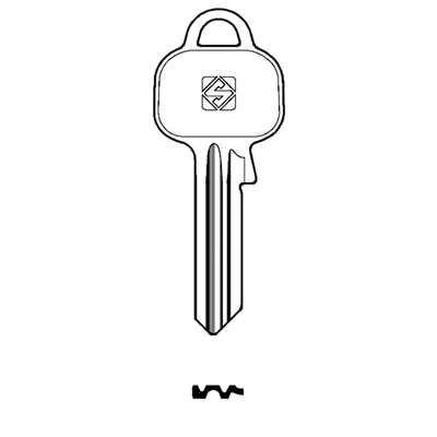 Silca AE1R Cylinder Key Blank for Asec/Aldridge