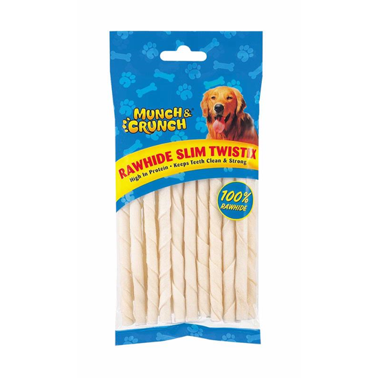 MUNCH & CRUNCH RAWHIDE SLIM TWISTIX