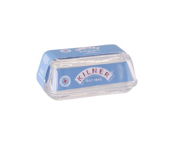 GLASS BUTTER DISH AND LID