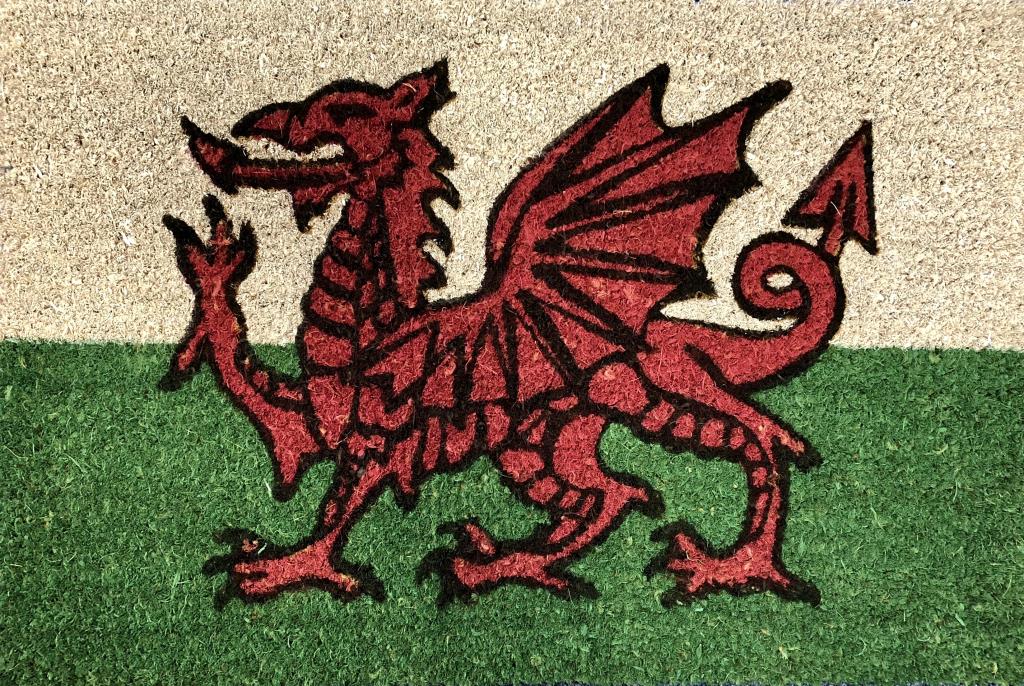Unique MAT COIR Featuring Exquisite WELSH DRAGON