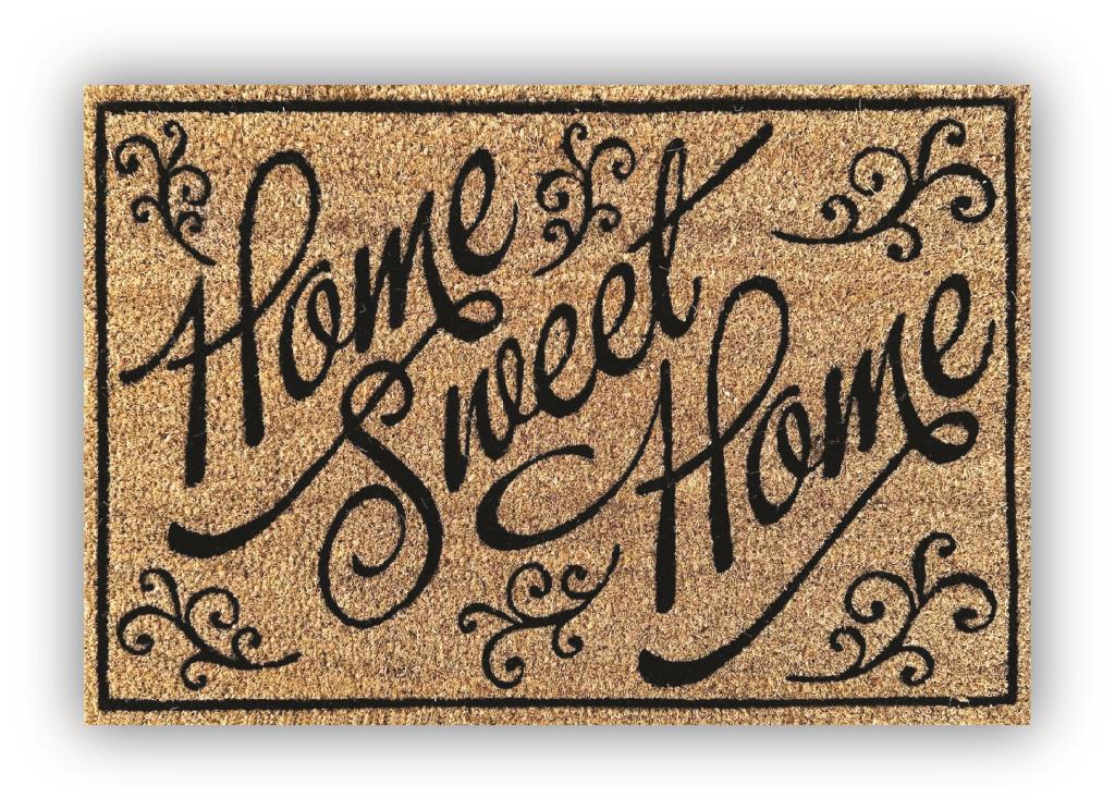 Paillasson en fibre de coco « Home Sweet Home » – Tapis d'entrée accueillant pour une maison chaleureuse et invitante