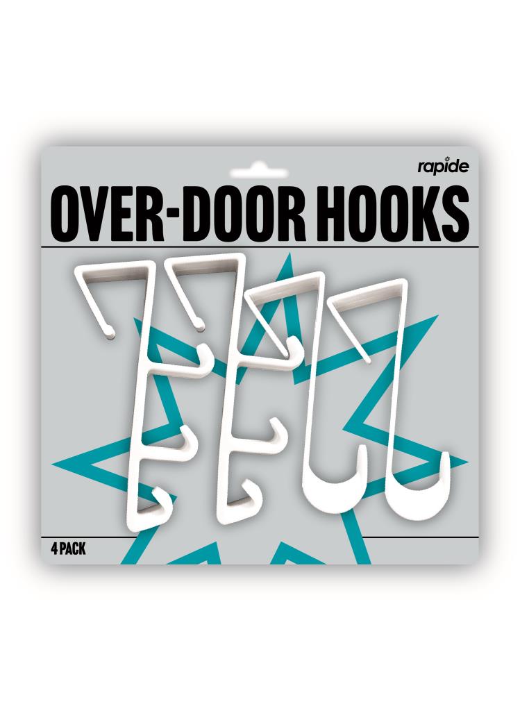 Over Door Hooks - Set of 4 for Efficient Organization and Storage Versatile Rap