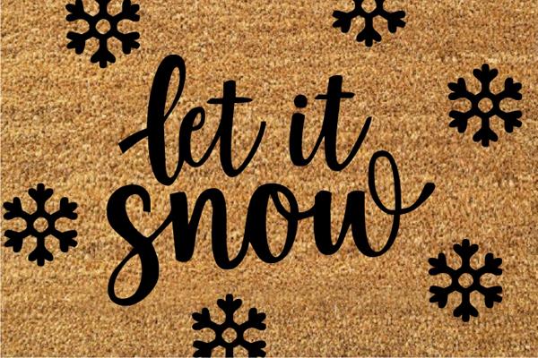 Tapis de porte en coco de Noël "Let It Snow" - Tapis de bienvenue festif pour votre maison