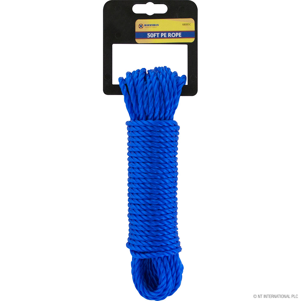 Corde souple en PE de haute qualité de 6 mm - 15 m de long pour une utilisation extérieure polyvalente