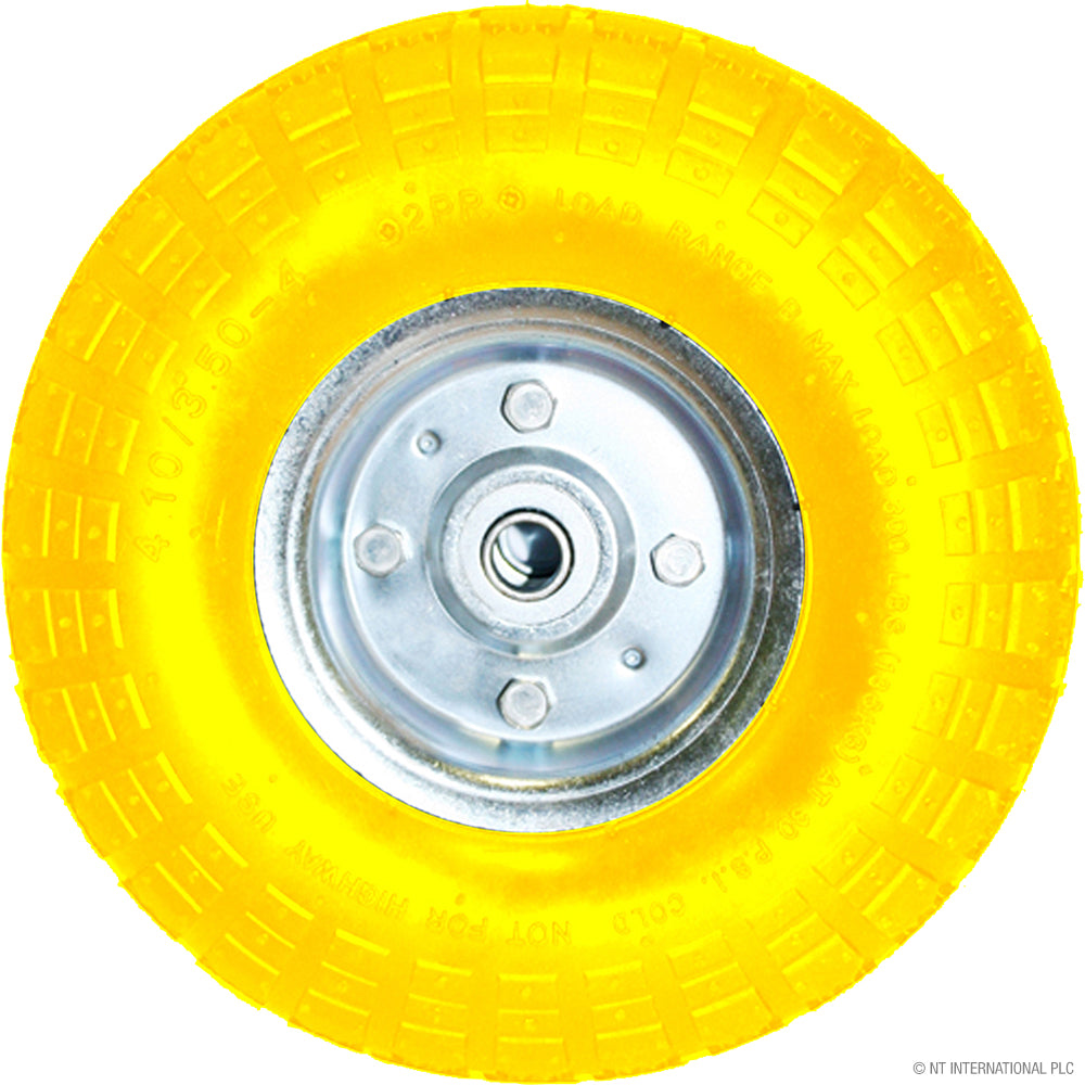 Pneu plein robuste de 10 pouces pour diable, en jaune vif – Accessoire de transport durable et fiable