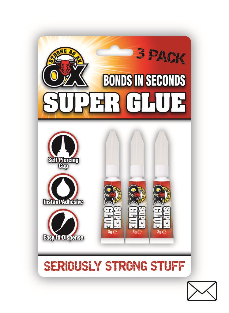Super Glue - Lot de 3 | Adhésif extra fort à prise rapide pour projets de bricolage, réparations et loisirs créatifs