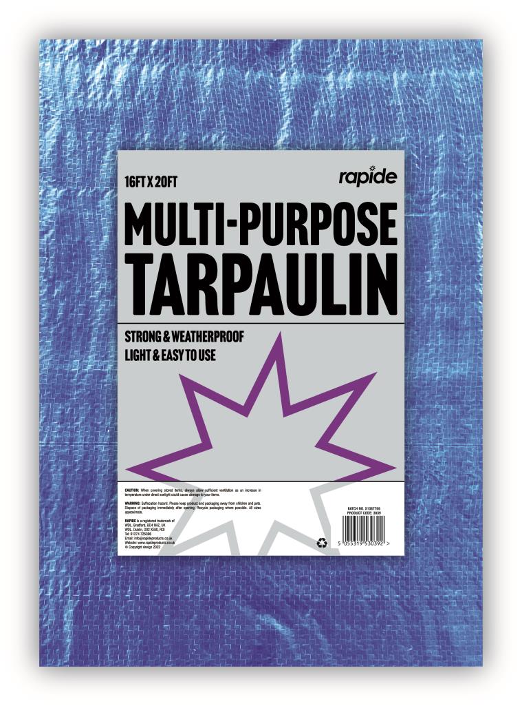 Durable RAP Tarpaulin in Vibrant Blue - Size 16' x 20' for Reliable All-Weather Protection