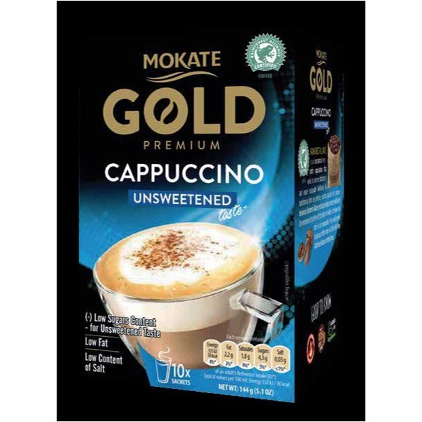 MOKATE BOXED UNSWEETENED CAPPUCCINO 10 PACK