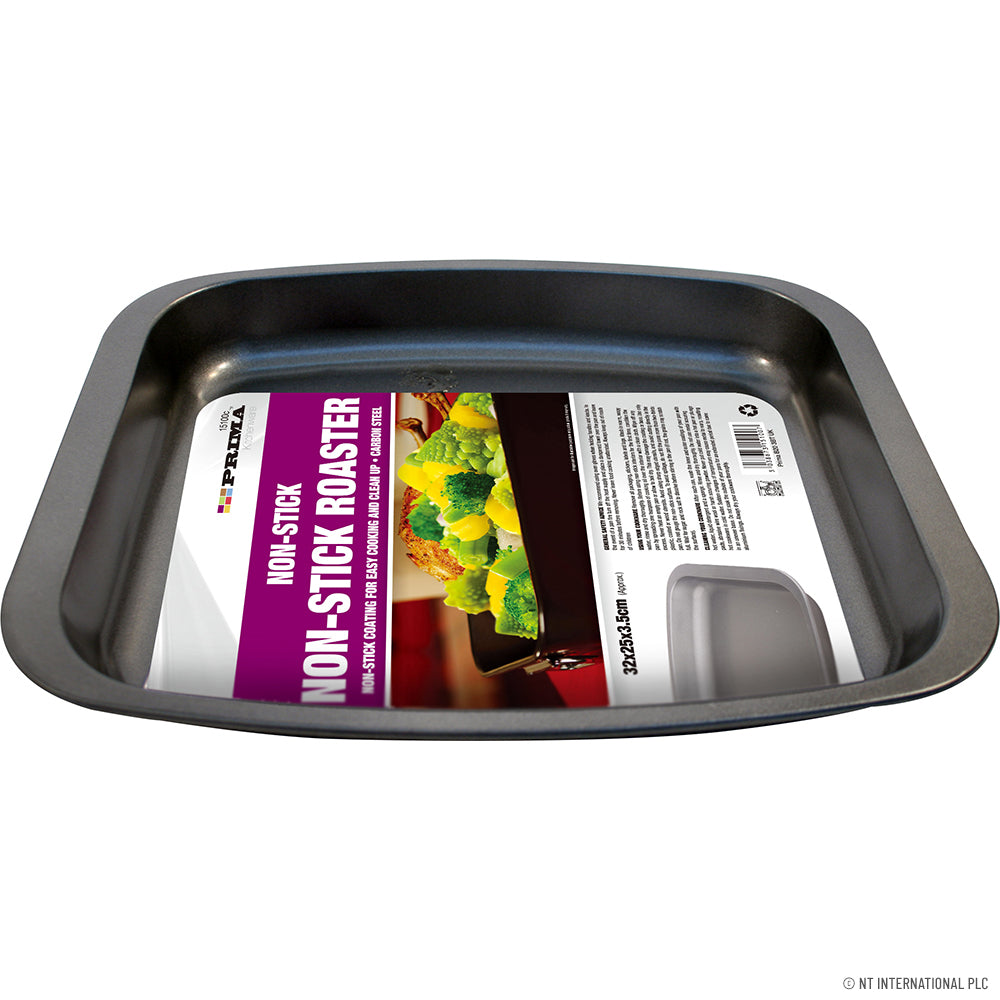 Rôtissoire oblongue antiadhésive 32 x 25,5 x 3,5 cm – Parfaite pour une cuisson sans effort et un nettoyage facile