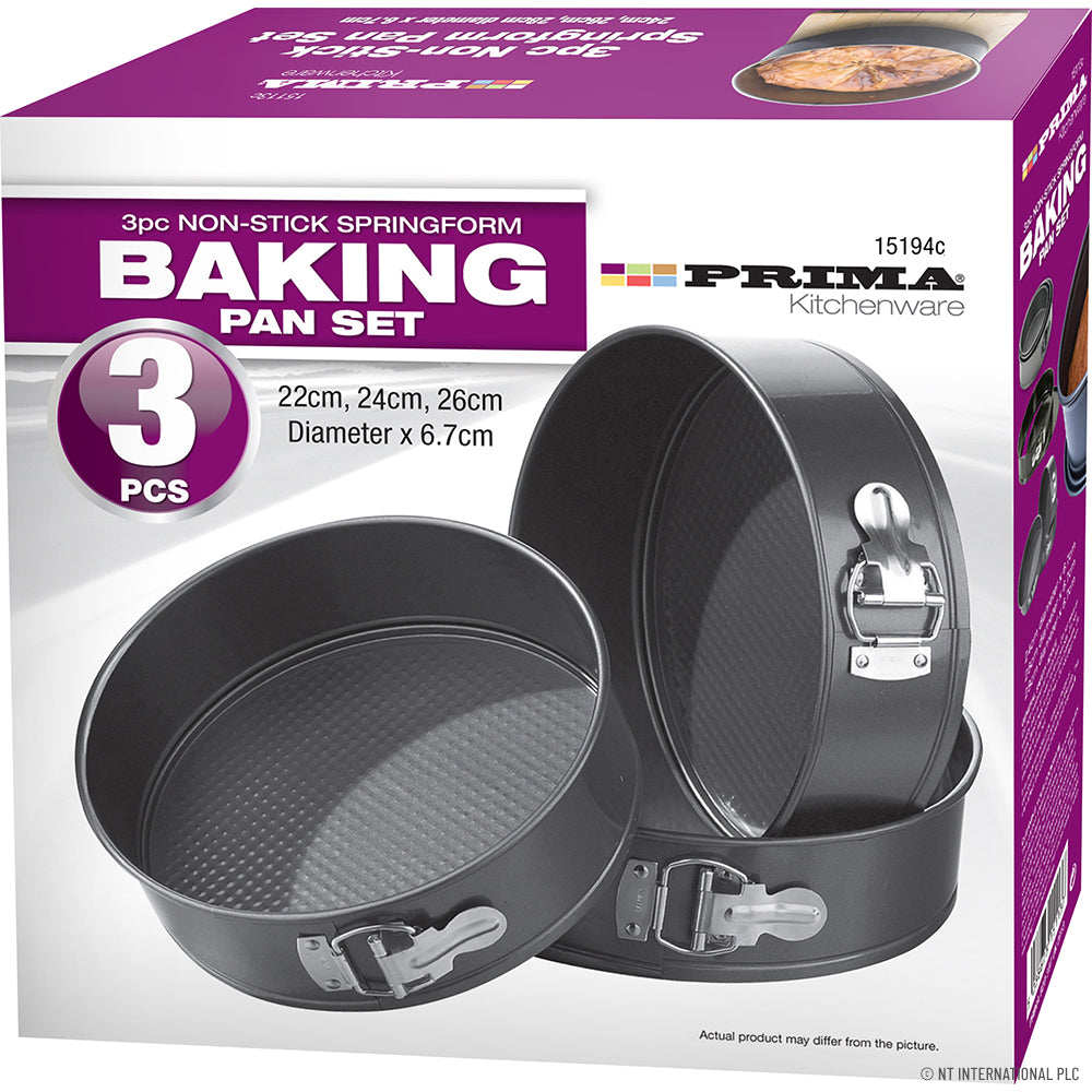 Ensemble de 3 moules à charnière moyens (22, 24, 26 cm) – Parfait pour une pâtisserie facile et professionnelle