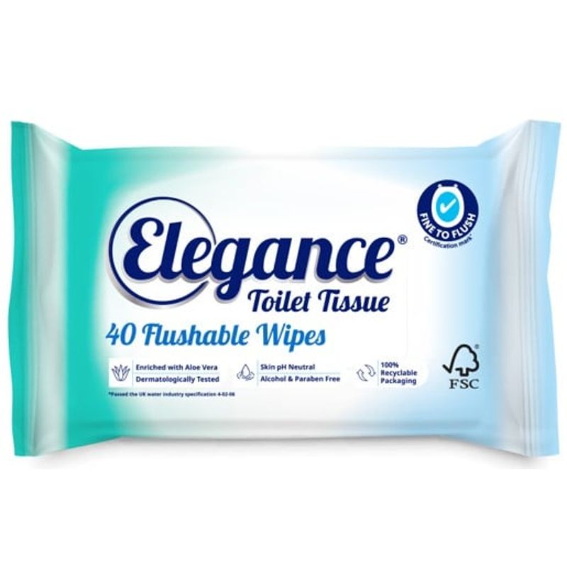 ELEGANCE MOIST FLUSHABLE TOILET 40 TISSUE