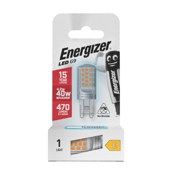 Energizer LED G9 470lm 4.2W 6,500K (Daylight), Box of 1