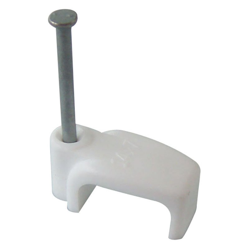 Attaches-câbles, plat blanc 1,0 mm, deux fils avec terre
