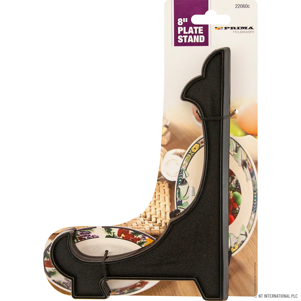 Support de Présentation Robuste pour Assiette, en Plastique Noir, 20 cm (8")