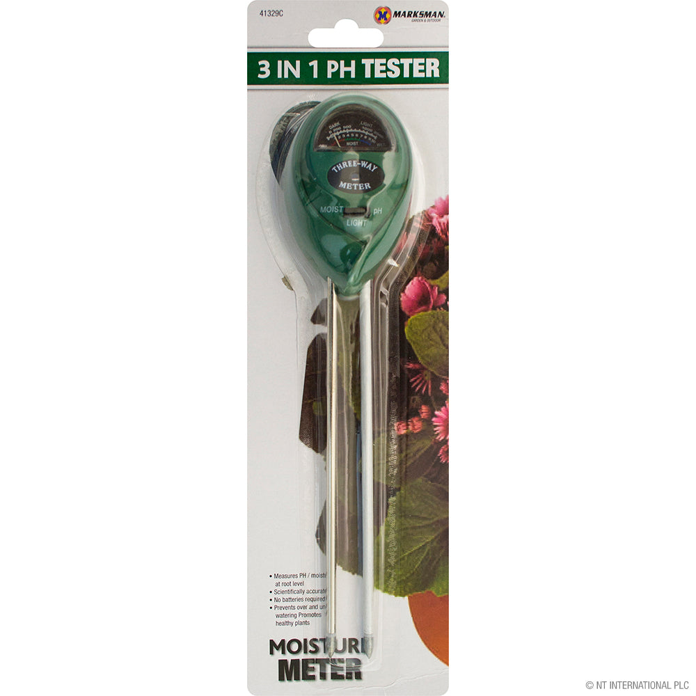 Testeur de pH et d'humidité du sol 3 en 1 pour les passionnés de jardinage