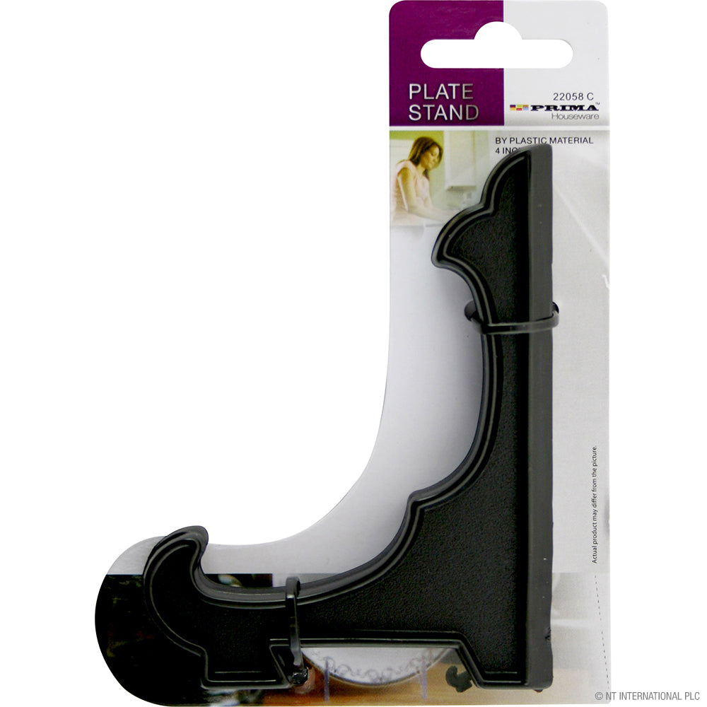 Support pour assiette en plastique noir de 10 cm – Solution de présentation pratique