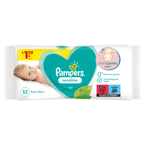 Pampers Sensitive Baby Wipes, 52 Baby Wet Wipes