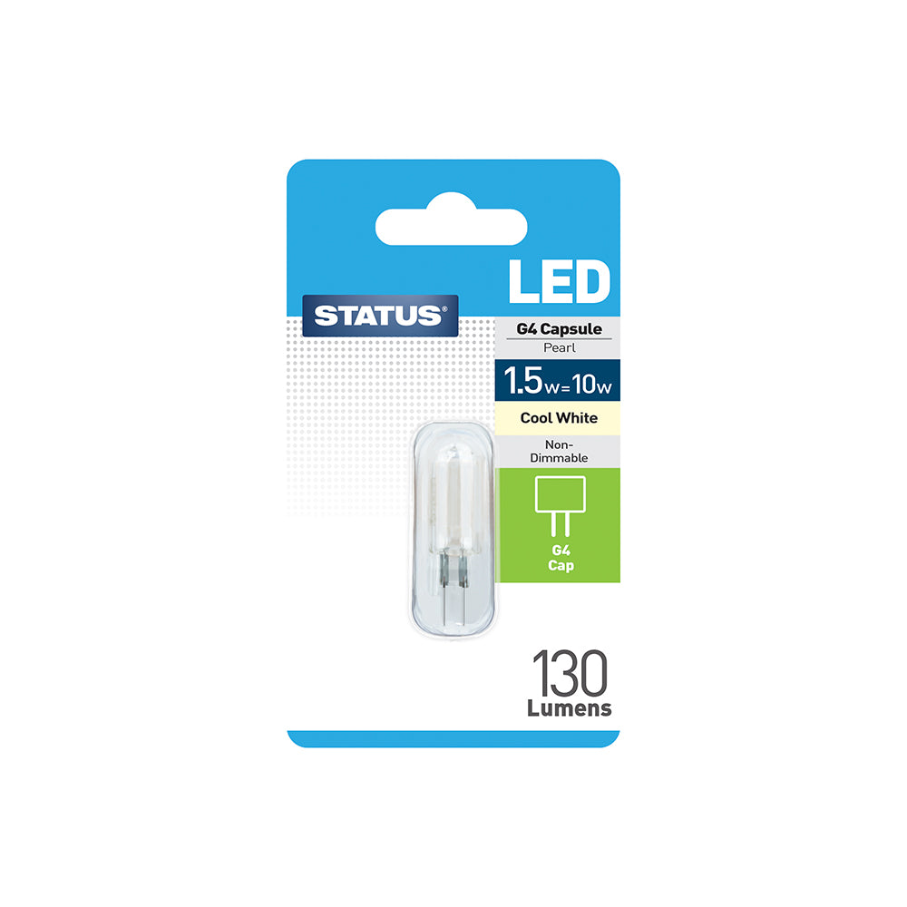 1,5 W = 10 W = 100 lumens - LED - G4 - 12 V - Blanc froid - 1 pce