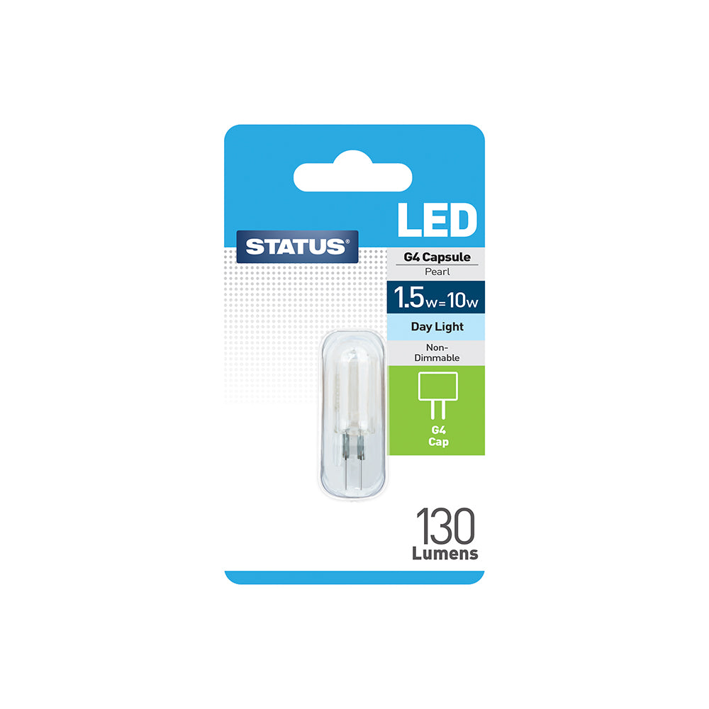 1.5W = 10W = 100 lumens - DEL - G4 - 12V - Lumière du jour - non dimmable - 1 paquet