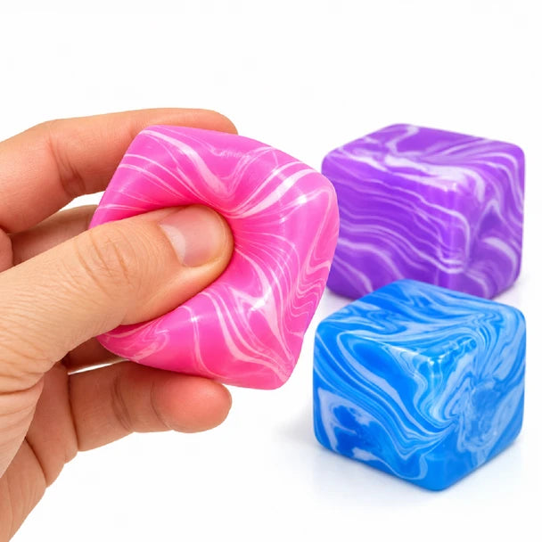 Marble-Effect Squidgy Ice Cube Squishy Toy