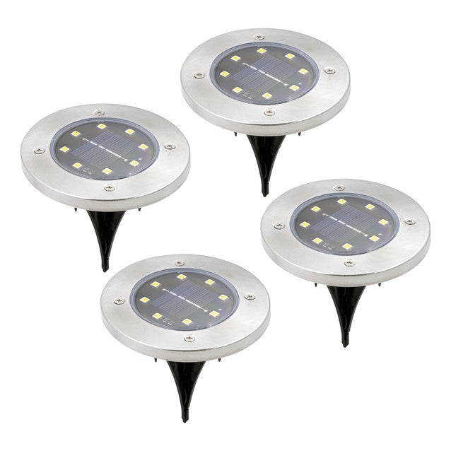 Lot de 4 lampes solaires encastrables blanc chaud
