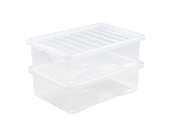 Boîte sous lit Crystal 32L et couvercle transparents