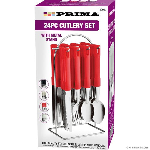 24pc Cutlery Set With Metal Stand