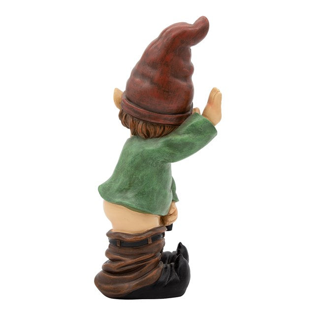 Statue de lutin de jardin prise les pantalons baissés