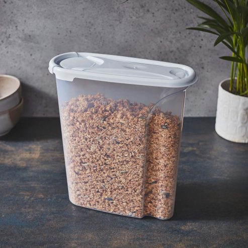 Distributeur de Céréales 2.5L Cuisine Transparent/Blanc Glaçon