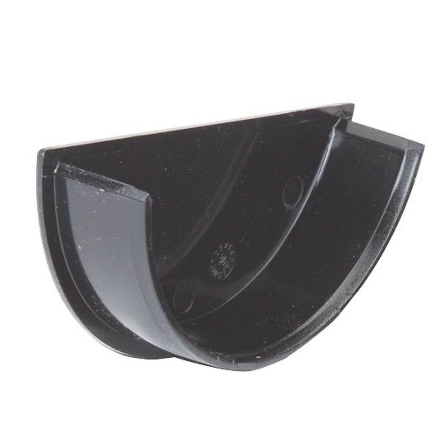 HALF ROUND GUTTERING INTERNAL STOP ENDS, 112mm, BLACK