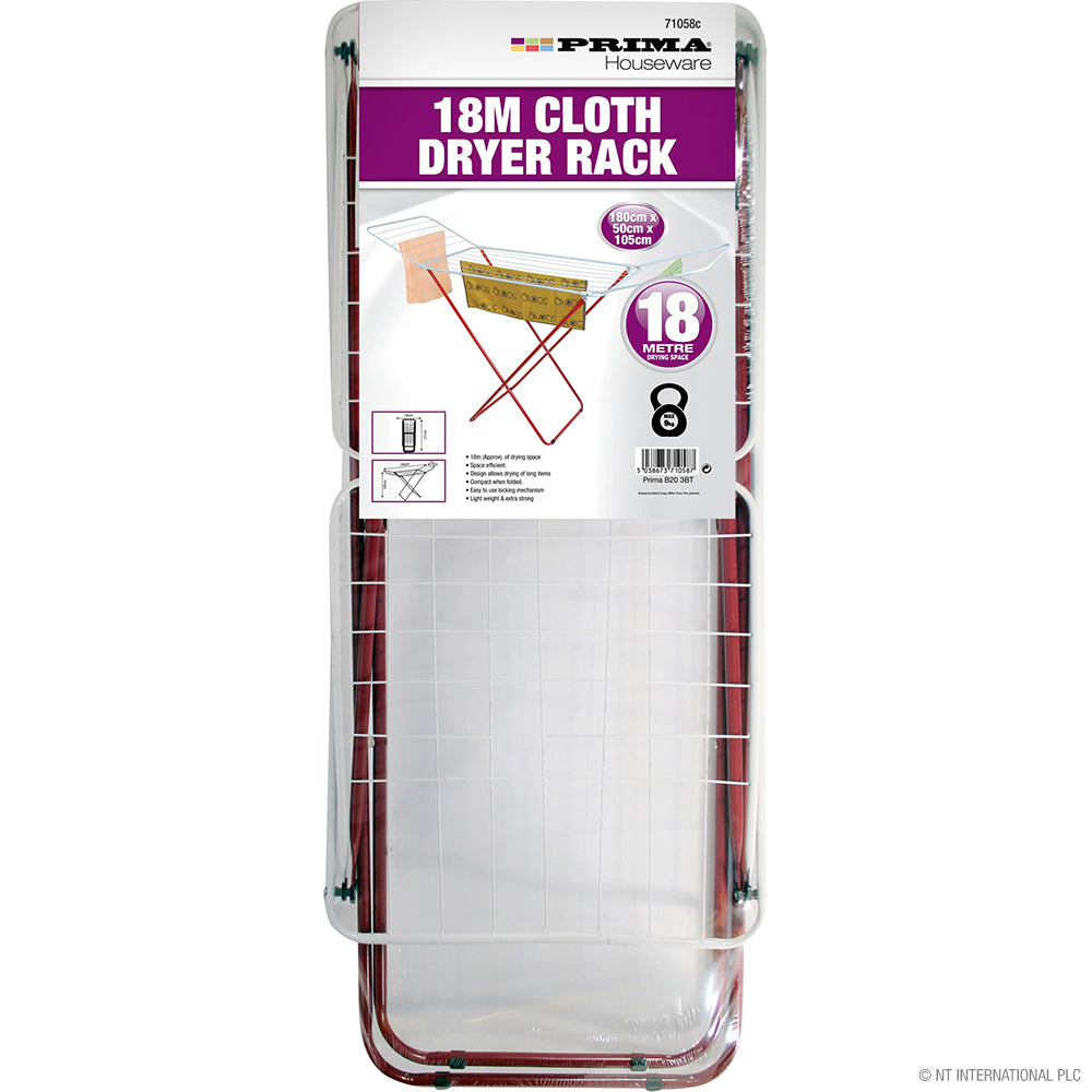 Séchoir à linge pliant 18 m, solution de séchage compacte 18 m x 50 x 105 cm