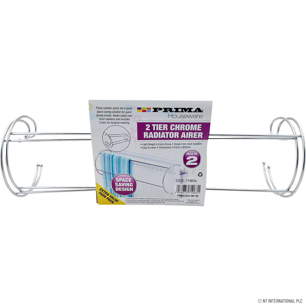 Séchoir à linge mural à 2 niveaux (Lot de 2) – Solution de séchage efficace pour petits espaces