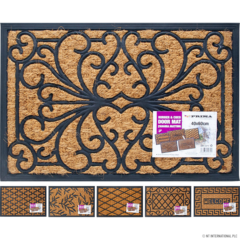 Paillasson en caoutchouc Coco Panama 40 x 60 cm pour des espaces propres et accueillants