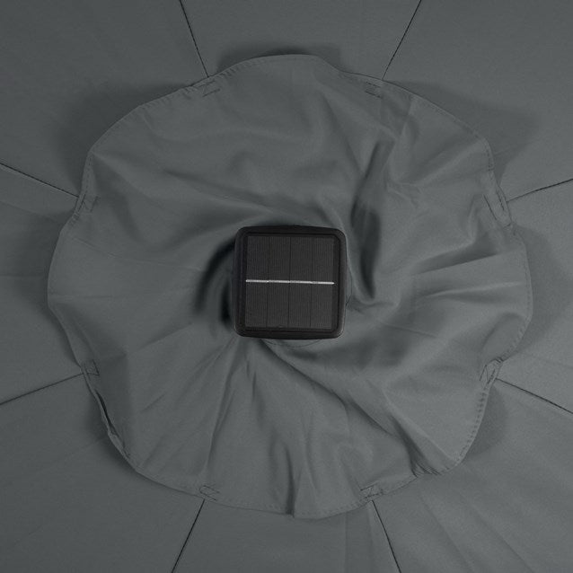 2.7M 32 SolarLED Parasol W/8 Ribs-Charcoal 425C