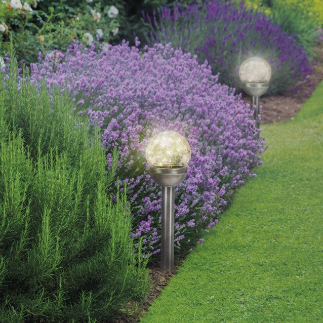 Lampes Solaires Piquet 3 Boules LED Fissurées