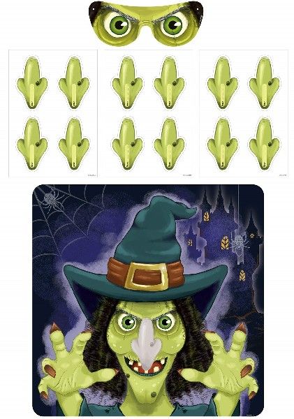 14PC STICK THE NOSE ON WITCH GAME