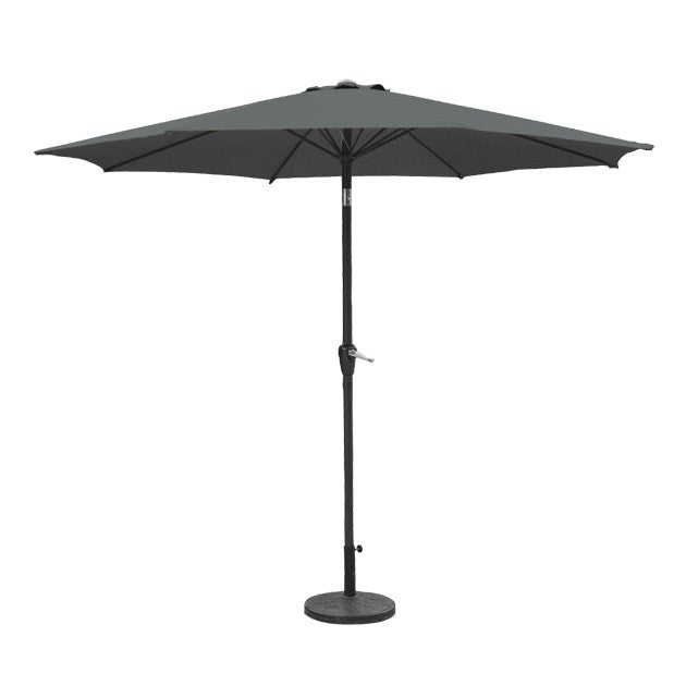 Parasol inclinable 2,7 m avec manivelle et 6 baleines Anthracite