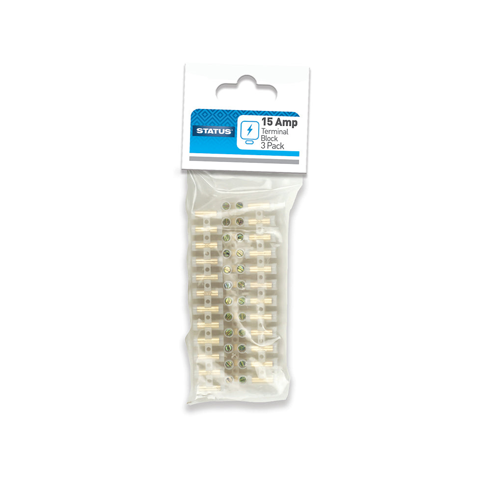 15 A - Bornier - Transparent - État - 3 paquets de 12 bornes par barrette