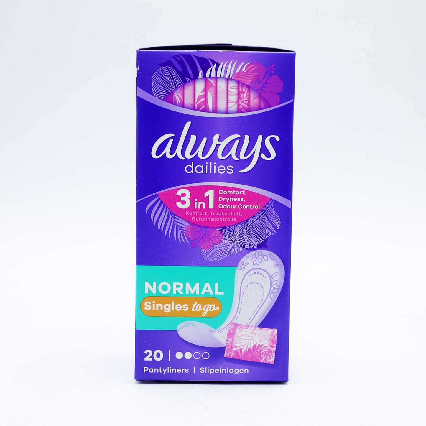 ALWAYS DAILIES PLIÉ & EMBALLÉ SANS PARFUM 20 unités