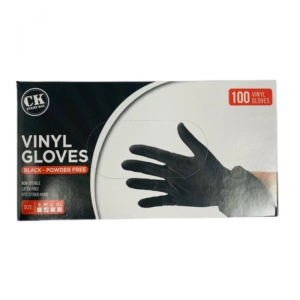 VINYL GLOVES BLACK POWDER FREE M SIZE