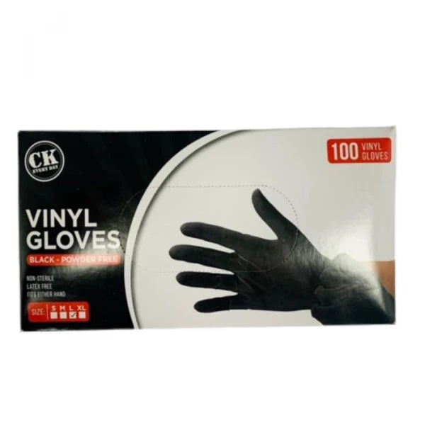 GANTS VINYLE NOIRS NON POUDRÉS TAILLE L
