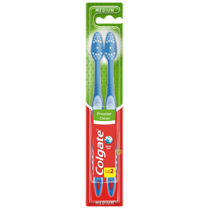 Colgate Premier Clean Medium Toothbrush (2 Pack)