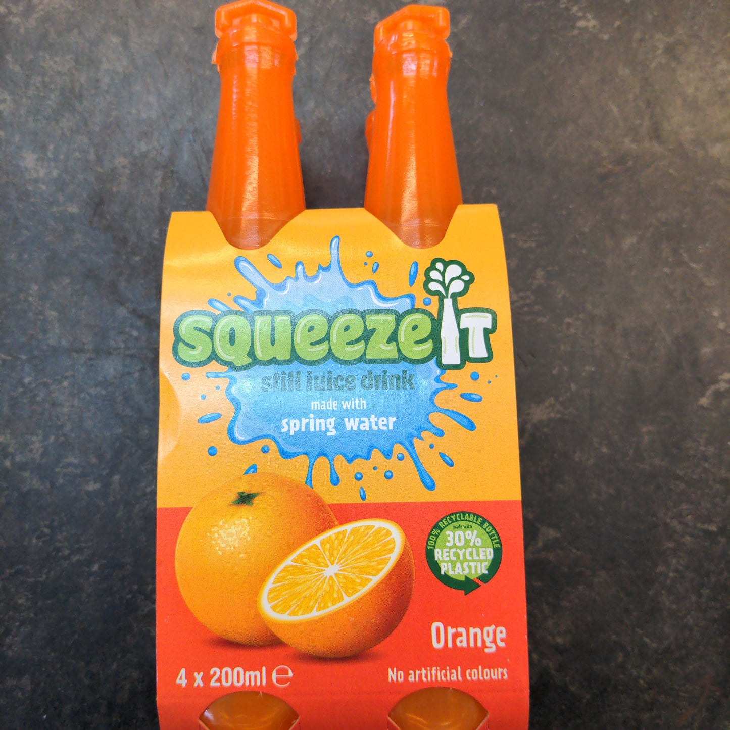 Squeeze It still juice drink Orange pack of 4 bottles
