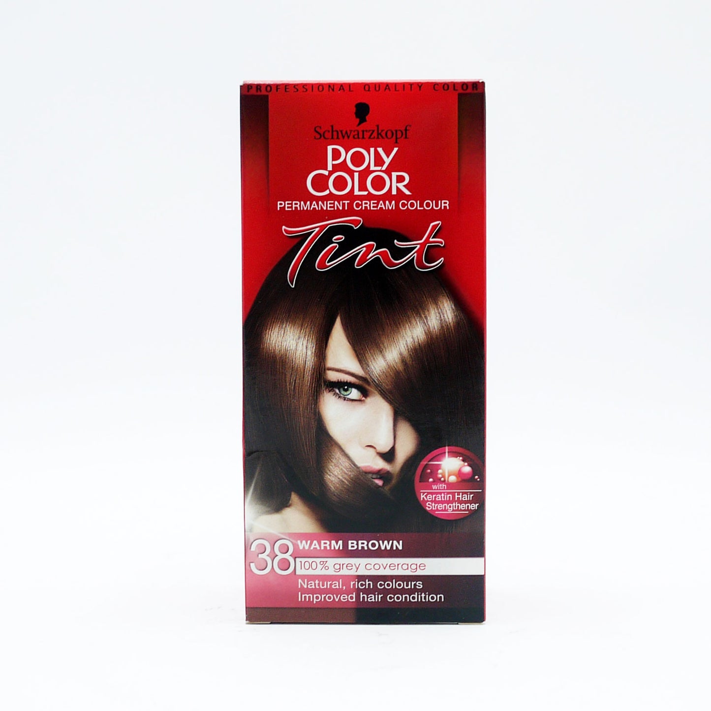 TEINTURE CHEVEUX SCHWARZKOPF POLY TINT CHÂTAIN MOYEN CHAUD 38