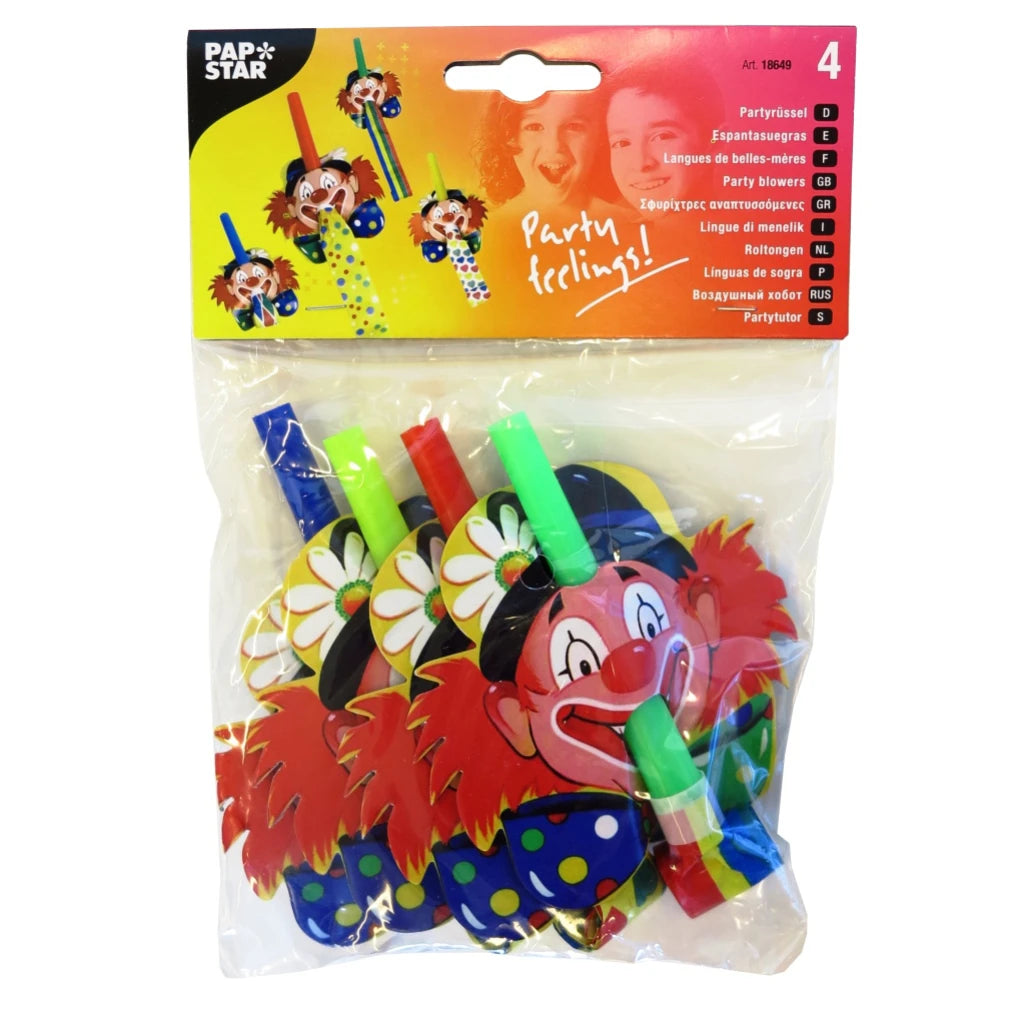 PAP STAR SARBACANES DE CLOWN PARTY FEELINGS (4 PIÈCES)
