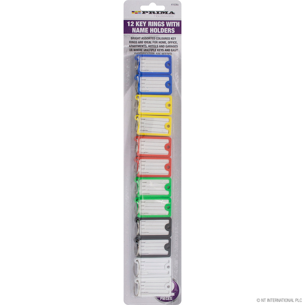 Lot de 12 porte-clés avec porte-étiquettes – Ensemble de porte-clés personnalisable