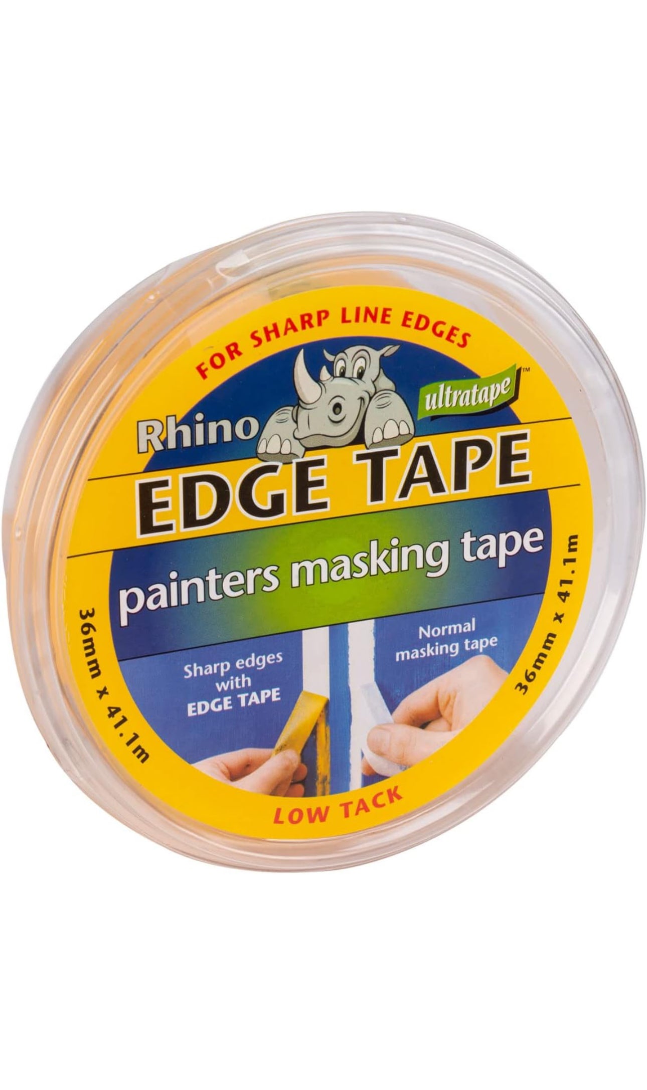 Ruban de masquage bords jaunes 36mm x 41.1m