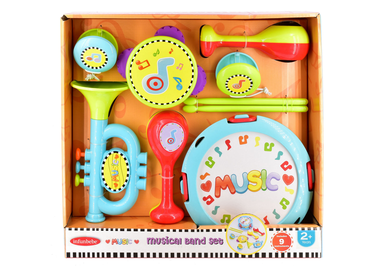 Ensemble de 9 instruments de musique – Boîte ouverte | Kit d'instruments complet pour enfants