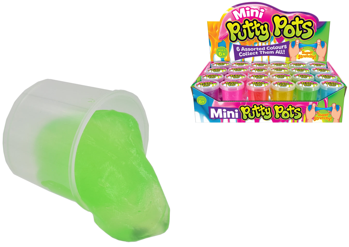 the Best Putty 18gm Pots in 6 Assorted Colors Display Box Included