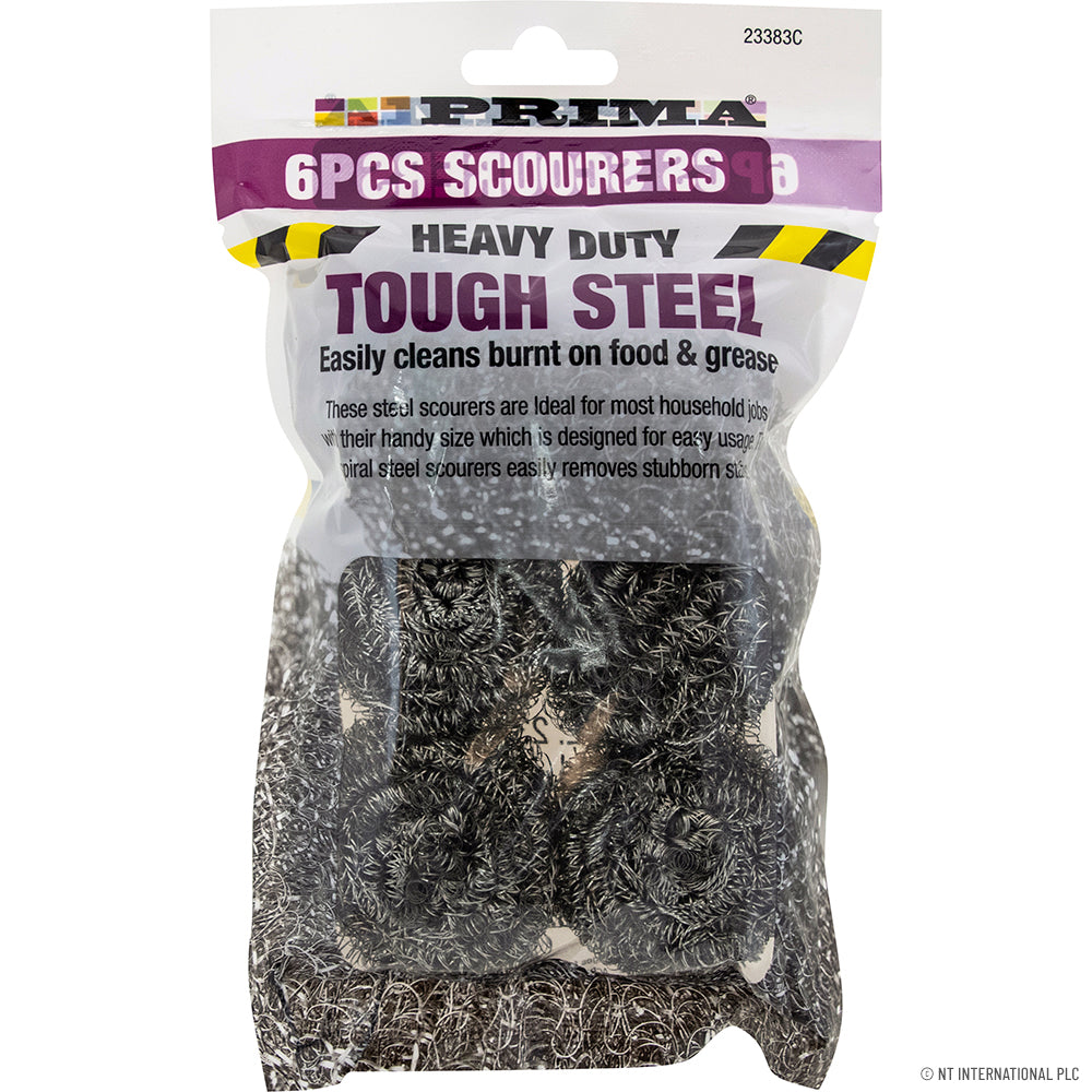 6pc Stainless Steel Spiral Scourers - High-Quality Cleaning Tools .
